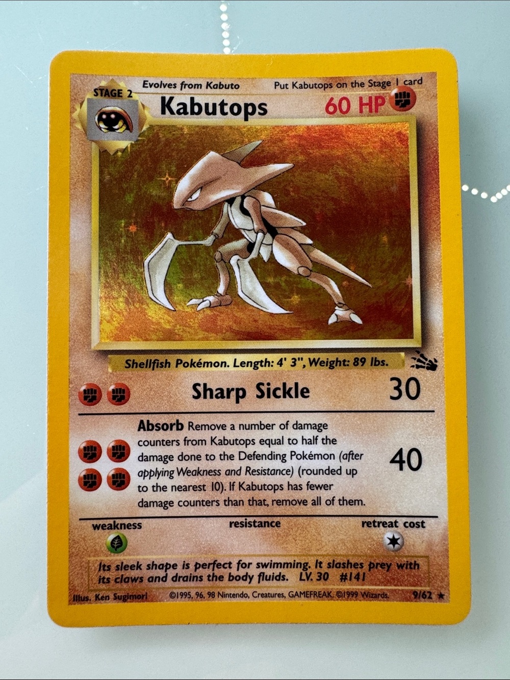 Kabutops Holo Pokémon Card